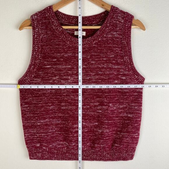 Pilcro Sleeveless Knit Top Size L Red Marled Sweater Vest Casual Anthopologie - Picture 12 of 12